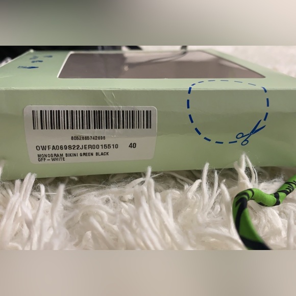 Off-White Side Tie Triangle Bikini Set Blue Green Yellow Ombré US 4 Off-White - Picture 8 of 9